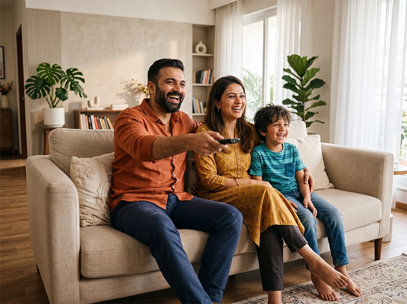 Family Enjoying SITI Digital TV